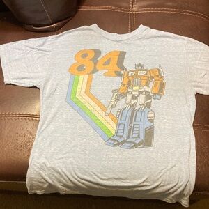 Gray Graphic T-Shirt with Robot Design